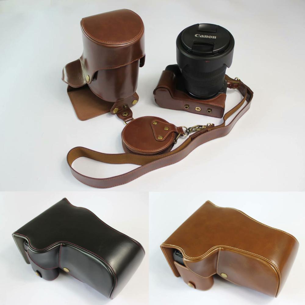 캐논 Eos RP EOSRP 24-105mm 렌즈 용 가죽 카메라 하드 케이스 가방 그립 스트랩